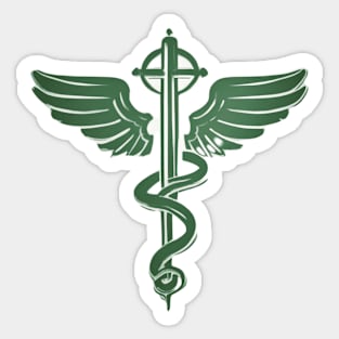 Caduceus Pastel Green Shadow Silhouette Anime Style Collection No. 205 Sticker